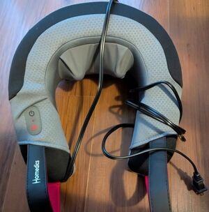 Homedics Black and Gray Neck Massager with Red Highlights
